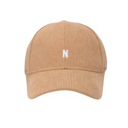 MarkMark Unisex Baseball Cap aus Cord Baumwolle - Stickerei N Verstellbare Mütze YZ10227, beige, 56 von MarkMark