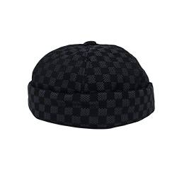 MarkMark Watch Cap Beanie Plaid Docker Brimless Harbour Hat YT51432, anthrazit, 58 von MarkMark