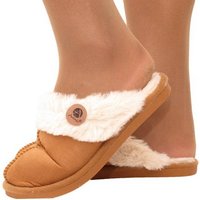 Markenwarenshop-Style Hausschuhe Slipper Winter Lady Homeshoe Fluffy 36-37 Farbe: karamel Plüsch Hausschuhe von Markenwarenshop-Style