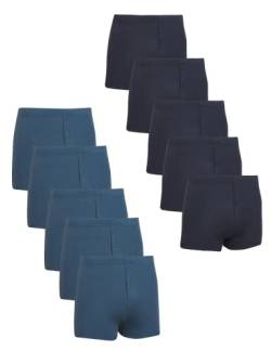 Marks & Spencer Herren 10-Pack Pure Cotton Trunks Badehose, Marineblau/blau, Large (10er Pack) von Marks & Spencer