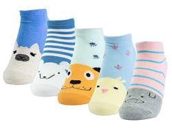 Kindersocken für Jungen und Mädchen Tiermotive Erstklassige Qualität aus Baumwolle Knöchelhoch Hochwertige Socken 5 Paar | Gr. 22-24 25-27 28-30 (as3, numeric, numeric_28, numeric_30, regular) von Marminy