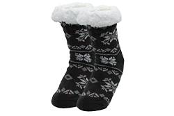 Marminy Hüttensocken Kuschelsocken Damen 39-42 Wintersocken warme Stoppersocken mit ABS 1 Paar (DE/NL/SE/PL, Alphanumerisch, Einheitsgröße, Regular, Regular, Eiskristall Braun) von Marminy