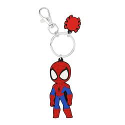 Avengers Spiderman Cartoon Silikon Rot und Blau Charm Schlüsselanhänger GH00335RL.PH, rot, Einheitsgröße, Cartoon von Marvel