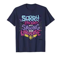 Captain Marvel Sorry I'm Late Colorful Quote Graphic T-Shirt T-Shirt von Marvel