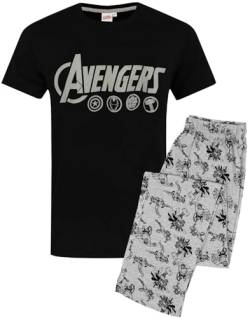 Die Avengers Mens Pyjamas Logo Marvel Lounge Hosen & T-Shirt Set von Marvel