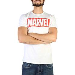 MARVEL Herren Core Logo T-Shirt, weiß, 2XL von Marvel