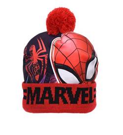 MARVEL Jungen Spiderman Avengers Beanie Mützen oder Mütze Schal und Handschuh Set, Rote Spiderman Beanie-Mütze, 2-4 Jahre von Marvel