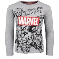 MARVEL Langarmshirt Avengers Jungen Kinder Shirt Gr. 98 bis 128, Grau oder Blau von Marvel