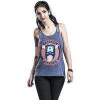 MARVEL Tanktop Captain America Vintage Washed Girl-Top blau, Blau, Skinny Fit Damen und Mädchen T-Shirt ohne Ärmel Gr. S M L XL von Marvel