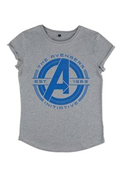 Marvel Avengers - Avengers Initiative Women's Rolled-sleeve Melange grey L von Marvel