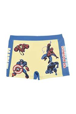 Marvel Avengers Badeshorts für Jungen, Badehose für Kinder, Jungen Slips, Boxer-Badeanzug Captain America Black Panther Iron Man et Spiderman, Größe 4 Jahre, Gelb von Marvel