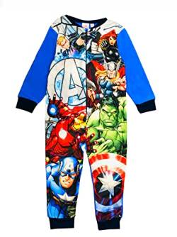 Marvel Avengers Jungen Fleece-Einteiler All-in-One Schlafanzug Kinder Avengers Schlafanzug Onezee 9-10 Jahre, hellblau, 134 von Marvel