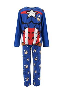 Marvel Avengers Jungen Lang Pyjama Schlafanzug (Blau,8 Jahre) von Marvel