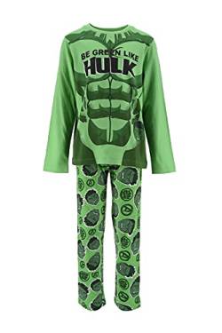 Marvel Avengers Jungen Lang Pyjama Schlafanzug (Grün,8 Jahre) von Marvel