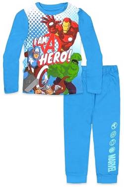 Marvel Avengers Pyjama-Set aus Baumwolle mit Langen Ärmeln für Kinder (8 Jahre, Blau) von Marvel