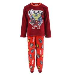 Marvel Avengers Pyjama für Jungen, T-Shirt und Lange Hose, 2-Teilig für Jungen, Design Thor, Iron Man, Hulk, Captain America, Rot Fleece-Schlafanzug, Schlafanzug Geschenk (4 Jahre) von Marvel