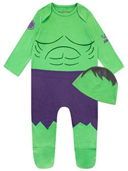 Marvel Baby Jungen Avengers Der unglaubliche Hulk Schlafanzug und Hut-Set Grün 44-50 von Marvel