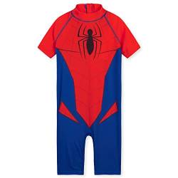 Marvel Badeanzug Kinder Jungen Spiderman Avengers Schwimmanzug Jungen Badeanzug Einteiler Kurzarm Bademode Badebekleidung Sommerkleidung Kinder 3-10 Jahre (Rot/Blau Spiderman, 3-4 Jahre) von Marvel