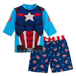 Marvel Captain America Badeshorts + Rash Vest 2-teiliges Schwimmset für Kinder Surf-Top + Boardshorts Schwimmset von Marvel