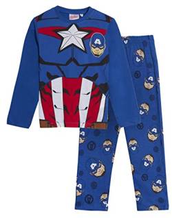 Marvel Captain America Schlafanzug für Kinder, zum Verkleiden, für Jungen, Avengers, T-Shirt und Loungehose, blau, 10 Jahre von Marvel