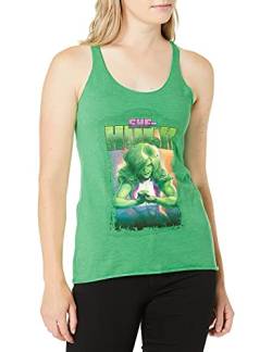 Marvel Damen Hemd, Grün/Offizielles She Hulk Punch Junior-Tanktop mit Racerback, Groß von Marvel