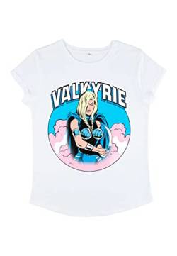 Marvel Damen Valkyrie Clouds Women's Rolled Sleeve T-shirt, Weiß, XL von Marvel