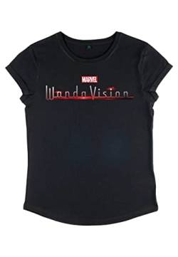 Marvel Damen Wandavision Wanda Vision Women's Rolled Sleeve T-shirt, Schwarz, S von Marvel