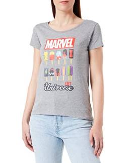 Marvel Damen womarcots032 T-Shirt, Grau meliert, XXL von Marvel