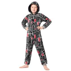 Marvel Fleece Schlafanzug für Jungen, Teenagers - Einteiler für Kinder, Warme Pyjama Geschenk für Jungs (Grau, 11-12 Jahre) von Marvel