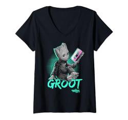 Marvel Guardians Vol. 2 Baby Groot Neon Tape T-Shirt mit V-Ausschnitt von Marvel