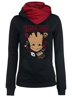 Marvel Guardians of The Galaxy Music Damen Schalkragenpullover schwarz/rot, Größe:XS von Marvel