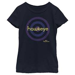 Marvel Hawkeye Bullseye Show Logo Girls T-Shirt, Navy Blue, X-Small von Marvel