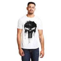 Marvel Herren Avengers Punisher Skull T Shirt, Weiß (White White), M EU von Marvel