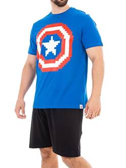 Marvel Herren Captain America Schlafanzuge Blau Size Small von Marvel