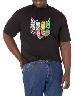 Marvel Herren Chevron Avenge T-Shirt, schwarz, L Groß Tall von Marvel