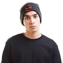 Marvel Herren Deadpool Logo Beanie, Grau (Charcoal Cha), Einheitsgröße von Marvel