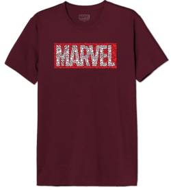 Marvel Herren Memarcots294 T-Shirt, Burgunderrot, S von Marvel