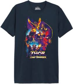 Marvel Herren Metlatmts015 T-Shirt, Marineblau, L von Marvel