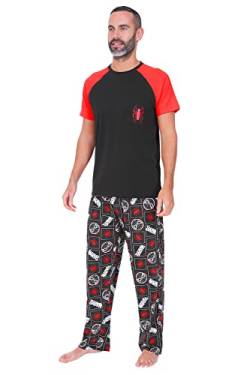 Marvel Herren Pyjama-Set Spiderman, lang, Schwarz/Rot, Schwarz, XXL von Marvel