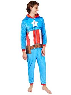 Marvel Herren Schlafanzug Captain America Blau XX-Large von Marvel