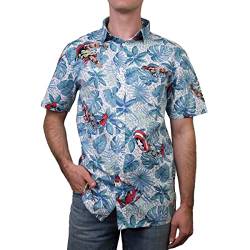Marvel Herren Shirt Hemd mit Button-Down-Kragen, Weiß Retro Paradise, L von Marvel