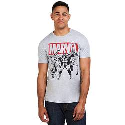 Marvel Herren Trio Heroes T Shirt, Grau (Grey Marl Spo), L EU von Marvel