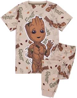 Marvel I Am Groot Kinderpyjama | Jungen Mädchen Baum Charakter T-Shirt Hose Pjs Set | Film-Merchandise von Marvel