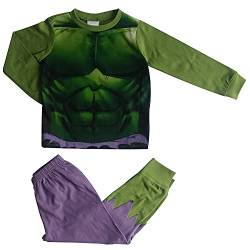 Marvel Incredible Hulk Schlafanzug für Jungen Dress Up Pjs Kids Avengers Neuheit Full Length Set, grün, 110 von Marvel