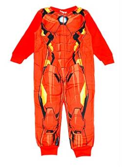Marvel Iron Man Jungen Fleece-Einteiler All-in-One-Schlafanzug für Kinder, Avengers, Rot, 2-6 Jahre, rot, 104 von Marvel
