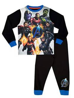 Marvel Jungen Avengers Schlafanzug Schwarz 116 von Marvel