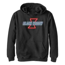 Marvel Jungen Black Widow Neon V2 Kapuzenjacke Hoodie, Schwarz, S von Marvel