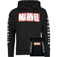 Marvel Kapuzenpullover - Logo - Glow In The Dark - S bis XXL - für Männer - Größe L - schwarz  - EMP exklusives Merchandise! von Marvel