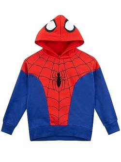 Marvel Kapuzenpullover | Spiderman Kapuzenpullover Kinder | Hoodies Für Jungs Rot 128 von Marvel