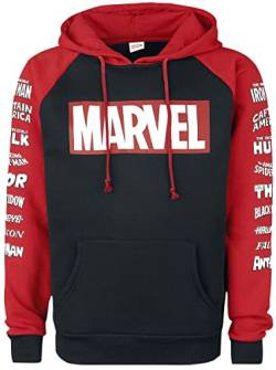 Marvel Logos Männer Kapuzenpullover schwarz/rot XXL 65% Baumwolle, 35% Polyester Fan-Merch, Filme von Marvel